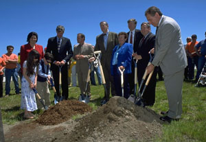 Marie Turner with Gov. Swift at Deer Island