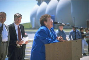 Marie Turner, MWRA Board of Directors Member, Speaking at Deer Island Treatment Plant