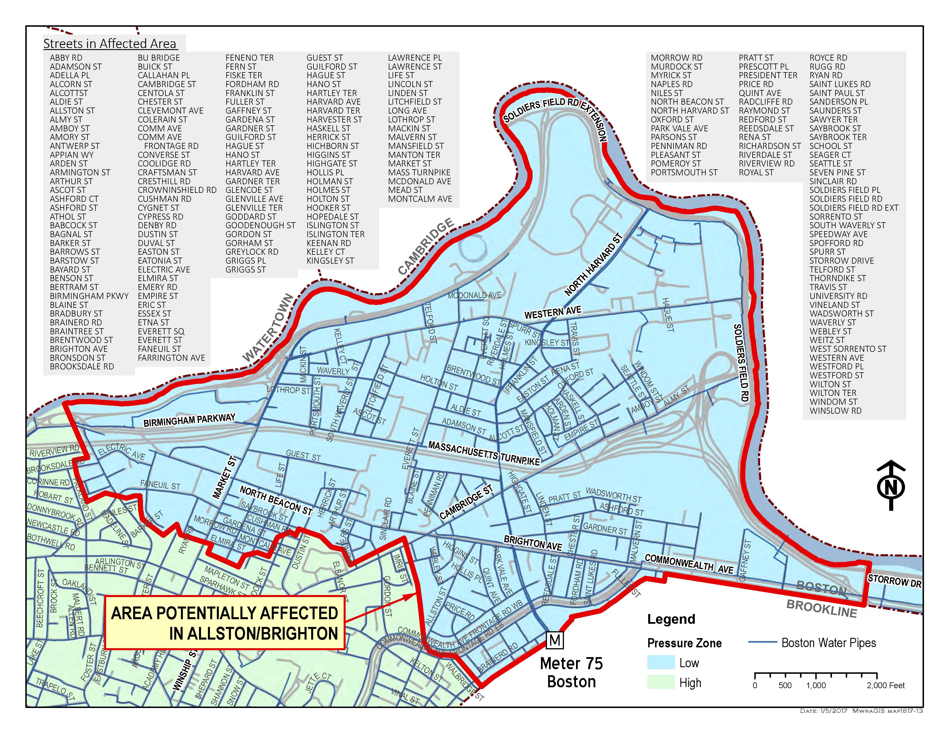 affected area