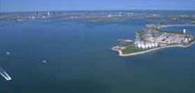 Aerial photo of Deer Island without discharge, June 2002