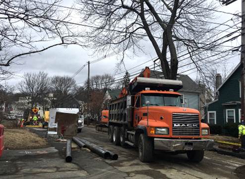 Water main, Cottage Street